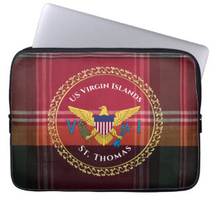 US Jungfrau Islands Flag St. Thomas Madras USVI Laptopschutzhülle