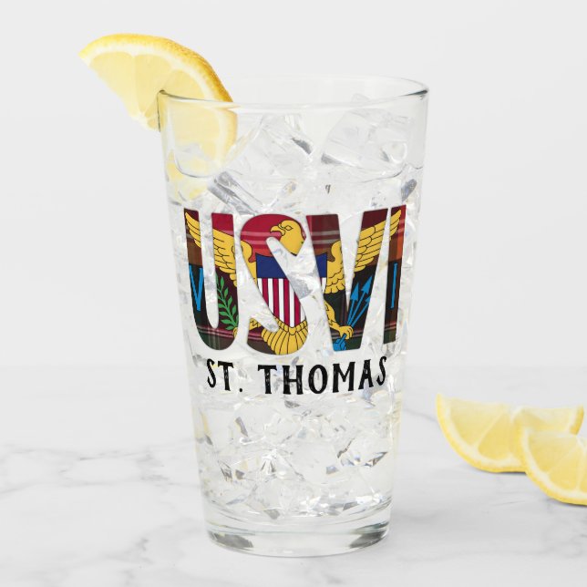 US Jungfrau Islands Flag St. Thomas USVI Glas (Vorderseite Ice)