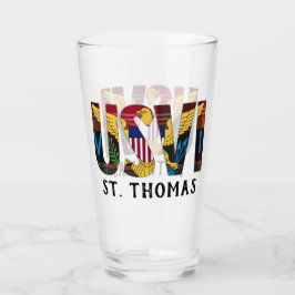 US Jungfrau Islands Flag St. Thomas USVI Glas
