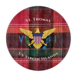 US Jungfrau Islands Flag St. Thomas USVI Madras  Schneidebrett
