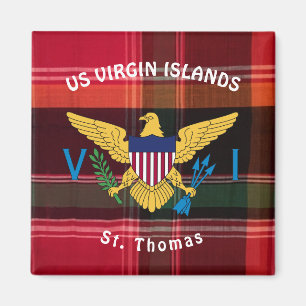 US Jungfrau Islands Flag St. Thomas USVI Magnet
