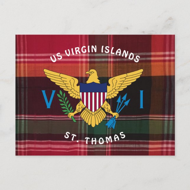 US Jungfrau Islands Flag St. Thomas USVI Postkarte (Vorderseite)