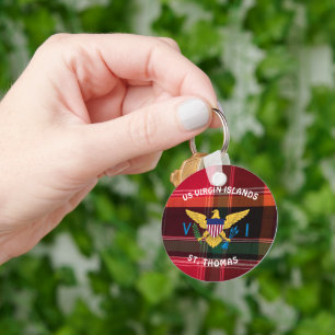 US Jungfrau Islands Flag St. Thomas USVI Schlüsselanhänger