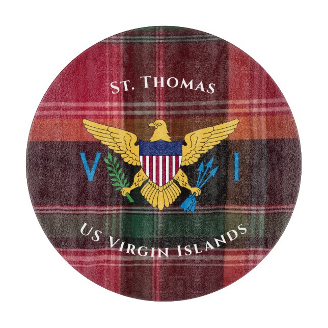 US Jungfrau Islands Flag St. Thomas USVI Schneidebrett (Vorderseite)