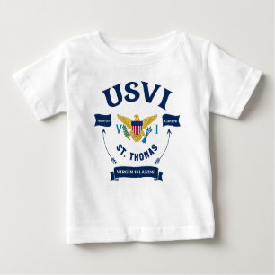 US Jungfrau Islands Flag St. Thomas USVI Tropical Baby T-shirt