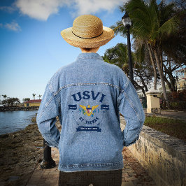 US Jungfrau Islands Flag St. Thomas USVI Tropical Jeansjacke