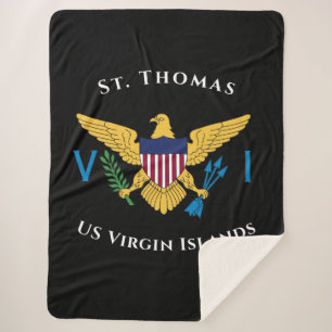 US Jungfrau Islands Flag St. Thomas USVI Tropical Sherpadecke
