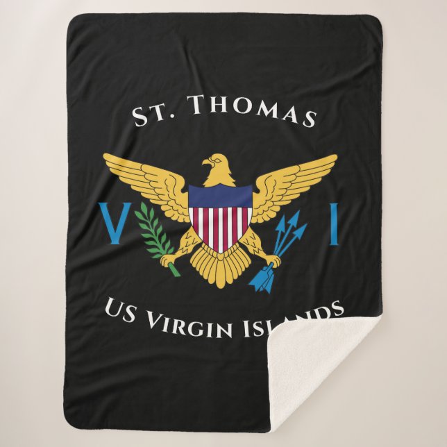 US Jungfrau Islands Flag St. Thomas USVI Tropical Sherpadecke (Vorderseite)