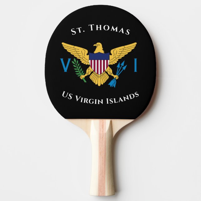 US Jungfrau Islands Flag St. Thomas USVI Tropical Tischtennis Schläger (Vorderseite)