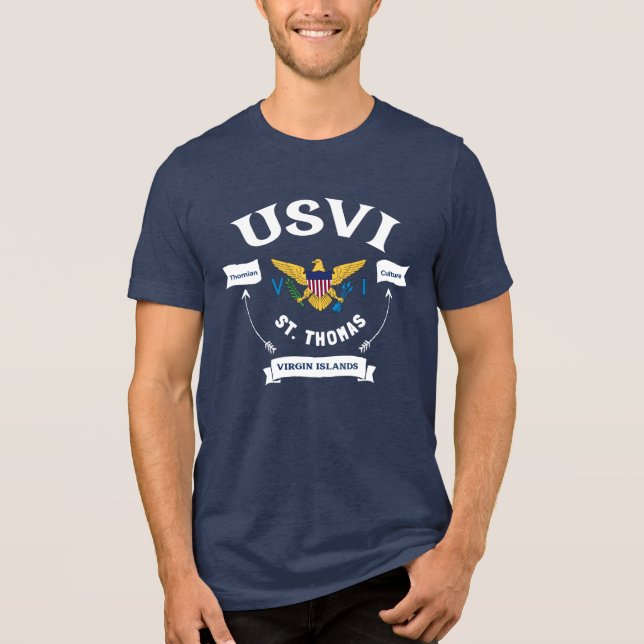 US Jungfrau Islands Flag St. Thomas USVI Tropical Tri-Blend Shirt (Vorderseite)