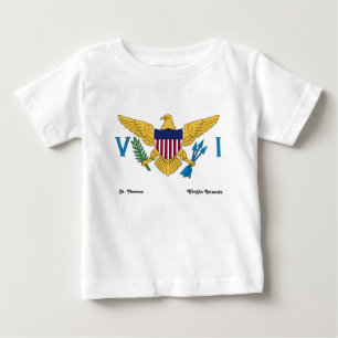 US Jungfrau Islands Flag St. Thomas White Baby T-shirt