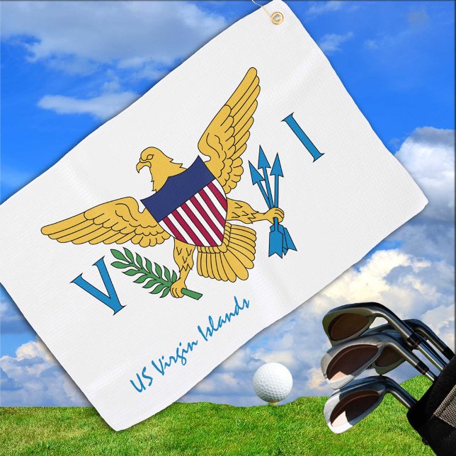 US Jungfrau Islands Flag & Staat USA golf / sport  Golfhandtuch (Von Creator hochgeladen)
