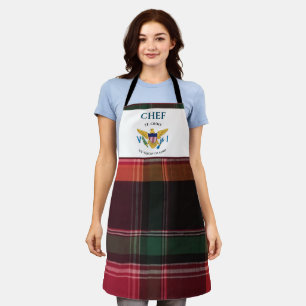 US Jungfrau Islands Flag USVI St. Croix Madras Schürze