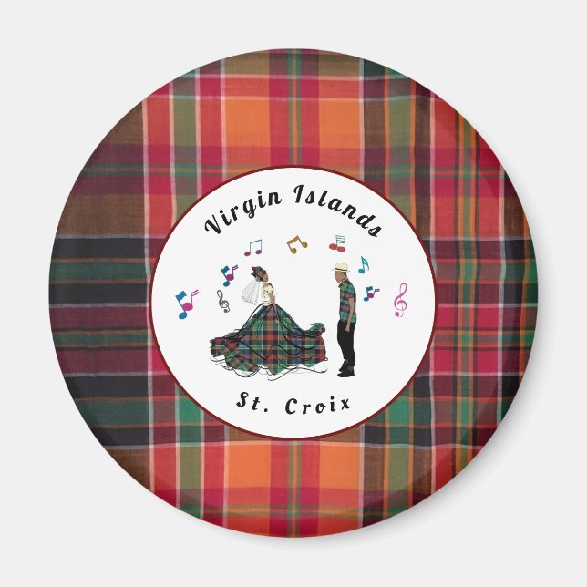 US Jungfrau Islands St Croix USVI Madras Custom Magnet (Vorne)