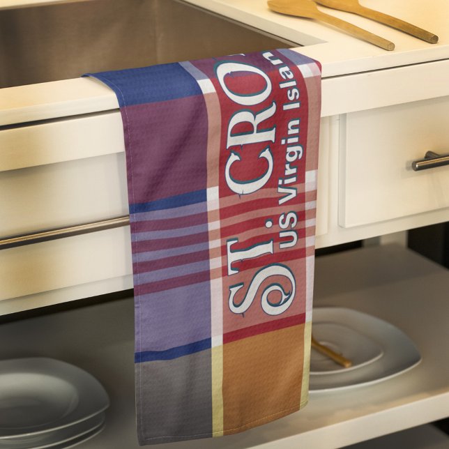 US Jungfrau Islands St. Croix USVI Madras Geschirrtuch (US Virgin Islands St. Croix USVI Madras Kitchen Towel great for your kitchen or as a gift. )