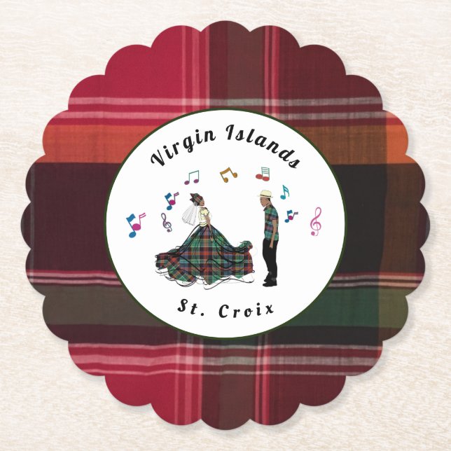 US Jungfrau Islands St. Croix USVI Madras Untersetzer (Vorderseite)