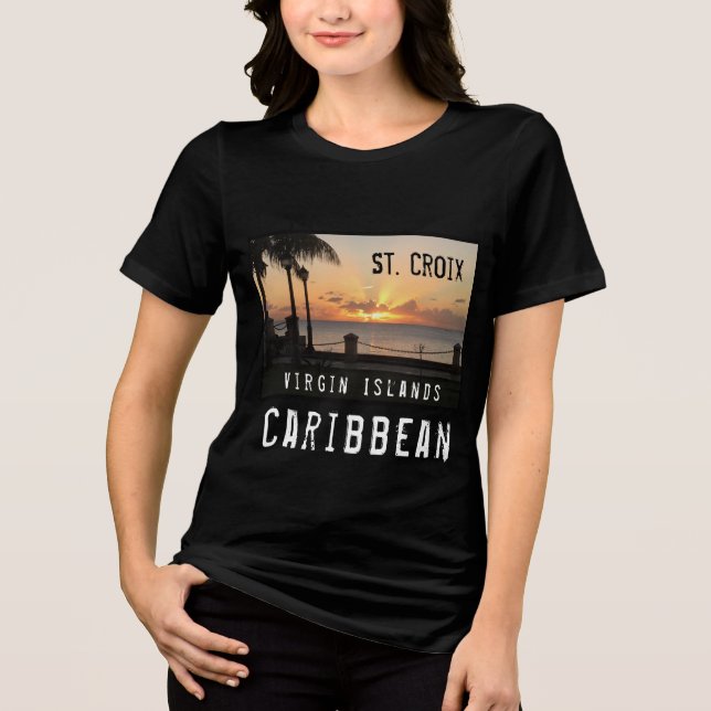 US Jungfrau Islands St. Croix USVI Sunset Tropical Tri-Blend Shirt (Vorderseite)