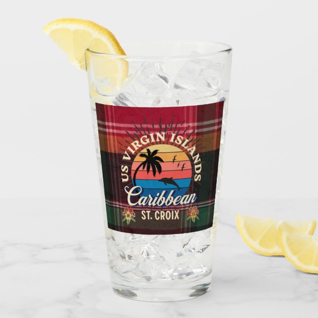 US Jungfrau Islands St. Croix USVI Tropical Madras Glas (Vorderseite Ice)