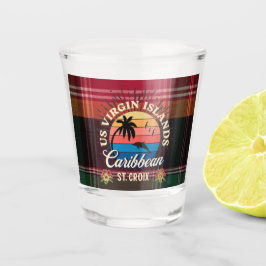 US Jungfrau Islands St. Croix USVI Tropical Madras Schnapsglas