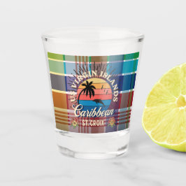 US Jungfrau Islands St. Croix USVI Tropical Madras Schnapsglas