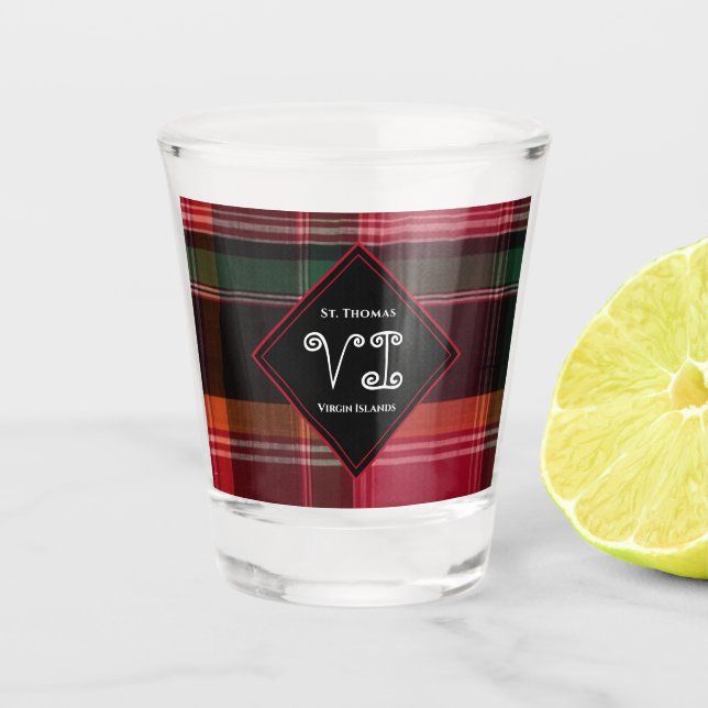 US Jungfrau Islands St. Thomas USVI Madras Schnapsglas (Vorderseite)