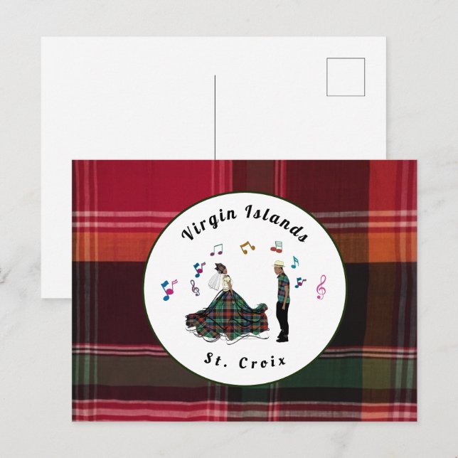US Jungfrau Islands USVI Madras St Croix Dancers Postkarte (Vorne/Hinten)