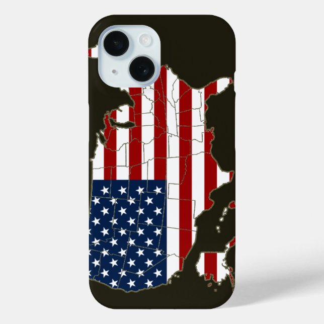 US-Karte mit amerikanischer Flagge Case-Mate iPhone Hülle (Rückseite)