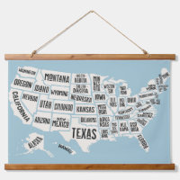 US-Karte mit den Staaten Mauer