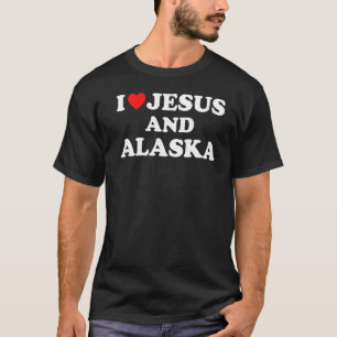 US-Karte stolz Christlich I Liebe Jesus und Alaska T-Shirt