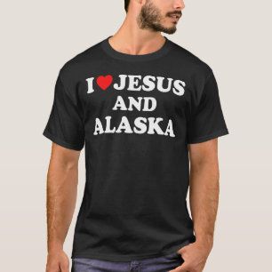 US-Karte stolz Christlich I Liebe Jesus und Alaska T-Shirt