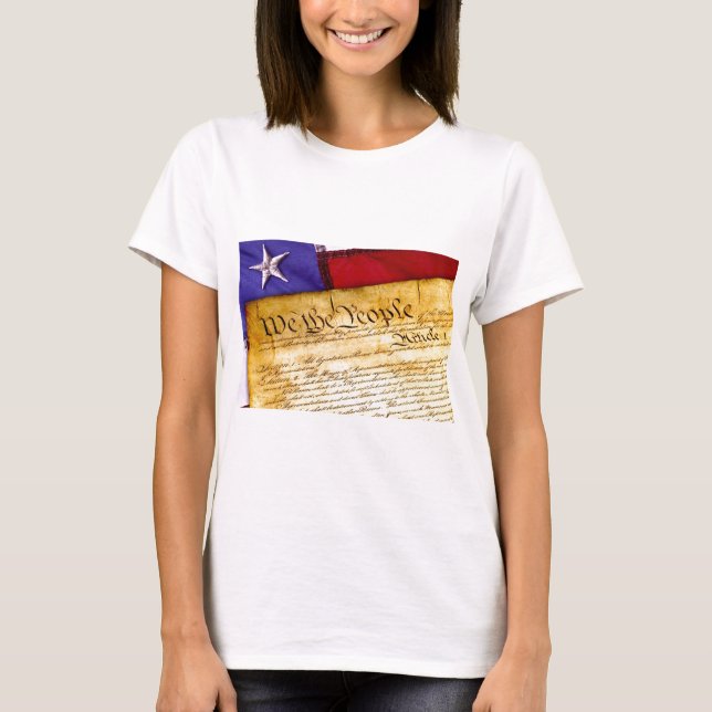 US-Konstitution und -amerikanische Flagge T-Shirt (Vorderseite)