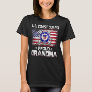 US Küstenwache Proud Oma mit amerikanischer Flagge T-Shirt