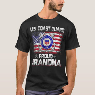 US Küstenwache Proud Oma mit amerikanischer Flagge T-Shirt
