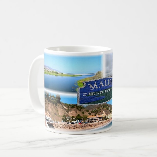 US Los Angeles - Malibu - Lagoon - Pier - Strand Kaffeetasse (Vorderseite Links)