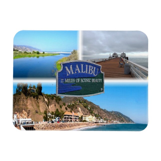 US Los Angeles - Malibu - Lagoon - Pier - Strand Magnet (Horizontal)