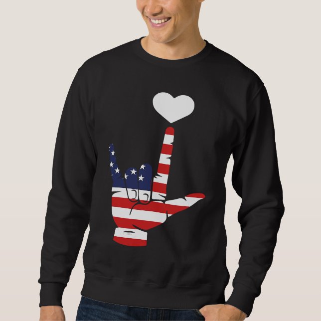 US Love Symbol ASL Sweatshirt (Vorderseite)