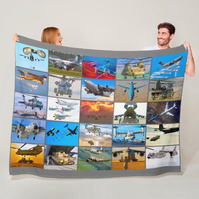 US-LUFTFAHRT "MONTAGE" FLEECEDECKE (Beispiel)