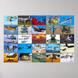 US-LUFTFAHRT "MONTAGE" POSTER