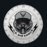 US-Luftwaffe | Grau Helmet Dartscheibe<br><div class="desc">Dieses Design besticht durch ein glänzend graues Helmsymbol,  das die Stärke,  Innovationskraft und Hingabe der United Staaten Air Force würdigt. Dieses Konzept,  das Service und Exzellenz repräsentiert,  ist ein Tribut an das Personal der Luftwaffe und ihr unerschütterliches Engagement für die Mission.</div>