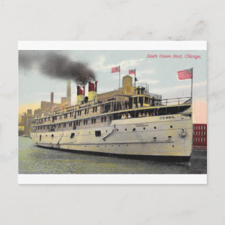 US Mail Boat, Chicago, 1910 - South Haven Boat  Postkarte