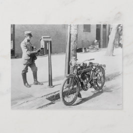 US Mailman & Motorcycle Postkarte