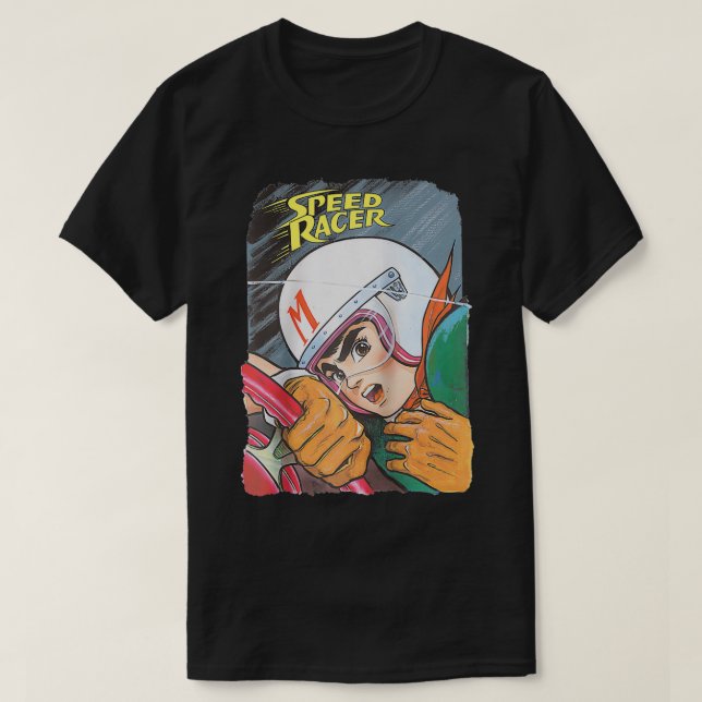 US Manga Speed Racer Logo Nah 01 Weiß T-Shirt (Design vorne)