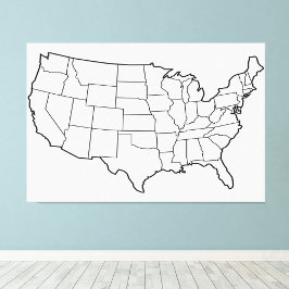 US Map Blank Kontur United Staaten 60x40 inch Fotodruck