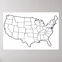 US Map Blank Kontur United Staaten