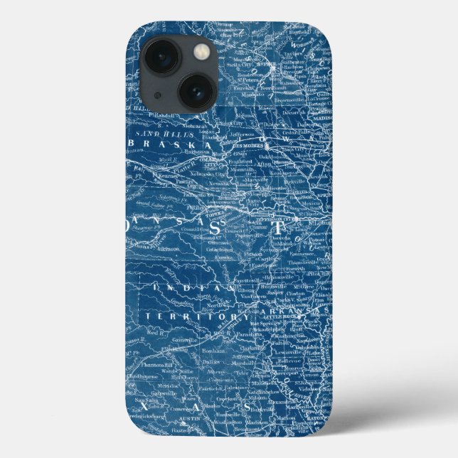 US Map Blueprint Case-Mate iPhone Hülle (Rückseite)