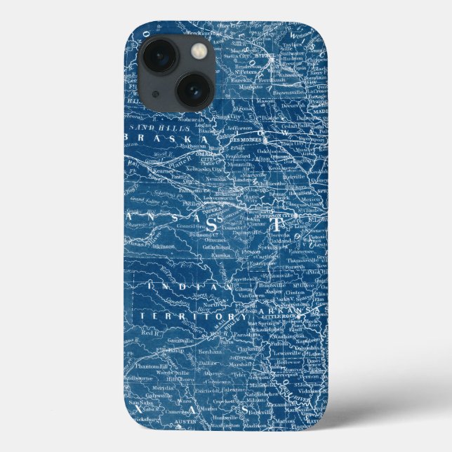 US Map Blueprint Case-Mate iPhone Hülle (Rückseite)