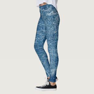 US Map Blueprint Leggings