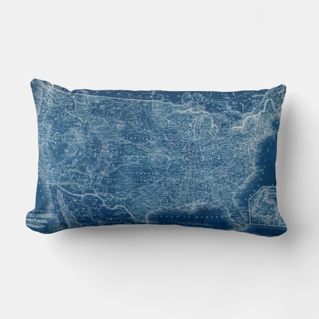 US Map Blueprint Lendenkissen (Vorderseite)