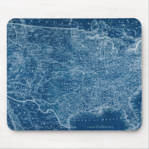 US Map Blueprint Mousepad