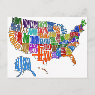 US MAP POSTKARTE